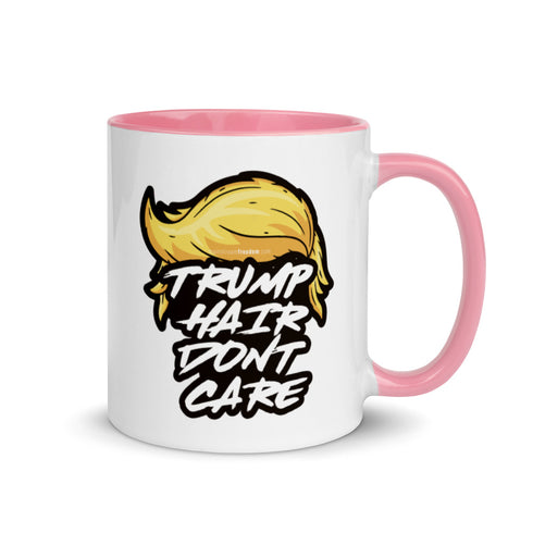 Trump Hair Don't Care Double Sided Humor Mug with Color Inside - Mainstream Freedom