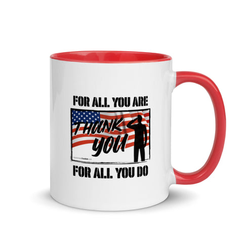 For All You Are Thank You For All You Do Mug with Color Inside - Mainstream Freedom
