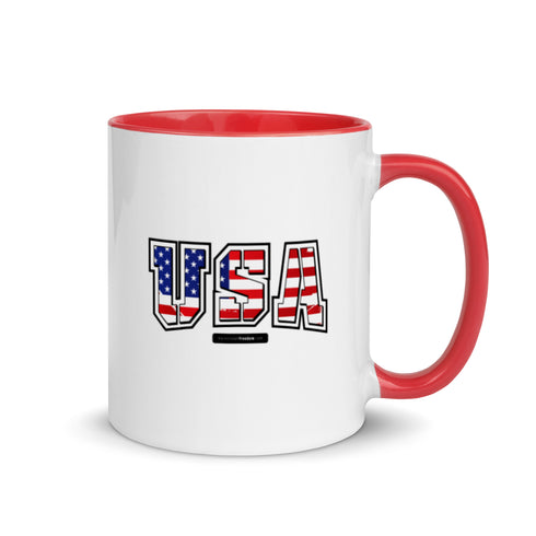 USA Mug with Color Inside - Mainstream Freedom