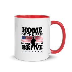 Home Of The Free Because Of The Brave Memorial Day Mug with Color Inside - Mainstream Freedom