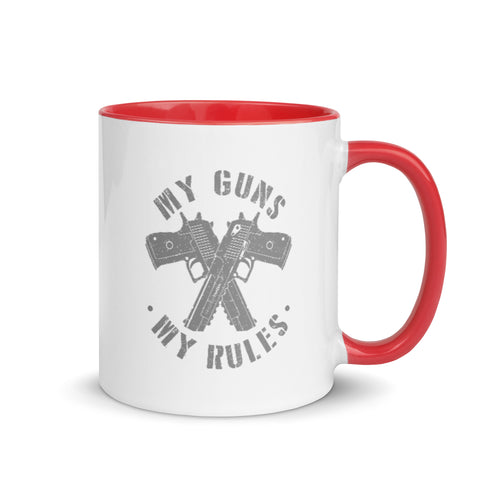 My Guns My Rules Mug with Color Inside - Mainstream Freedom
