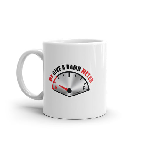 My Give A Damn Meter (Empty) White glossy mug - Mainstream Freedom
