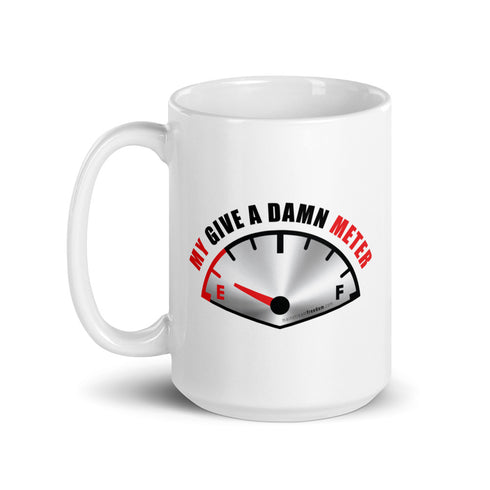 My Give A Damn Meter (Empty) White glossy mug - Mainstream Freedom