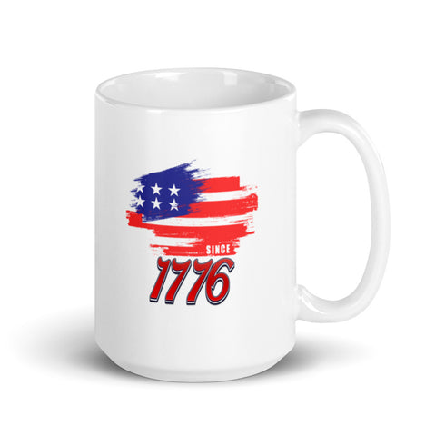 Since 1776 Unisex Independence Day White glossy mug Decal On Both Sides - Mainstream Freedom