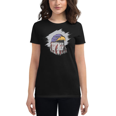 Happy 4th Of July Eagle Women's short sleeve t-shirt - Mainstream Freedom