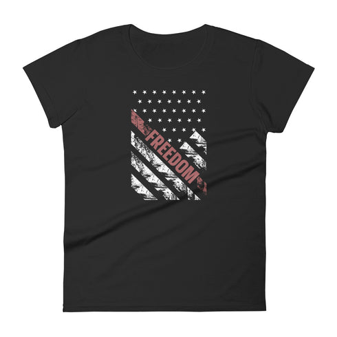Freedom Grunge Flag Women's short sleeve t-shirt - Mainstream Freedom