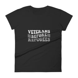 Veterans Before Refugees Women's short sleeve t-shirt - Mainstream Freedom