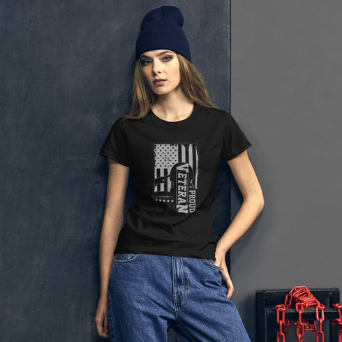 Proud Veteran Women's short sleeve t-shirt - Mainstream Freedom