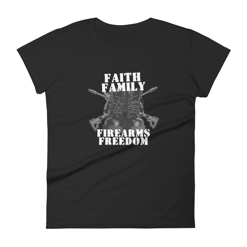 Faith Family Firearms Freedom Women's short sleeve t-shirt - Mainstream Freedom