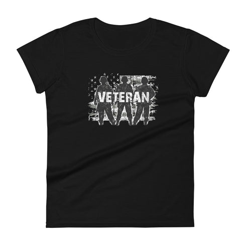 Veteran Army Silhouette Women's short sleeve t-shirt - Mainstream Freedom