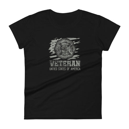 Veteran USA Fire Department Women's short sleeve t-shirt - Mainstream Freedom