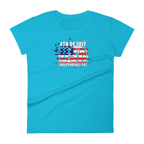 4th Of July USA Independence Day Women's short sleeve t-shirt - Mainstream Freedom