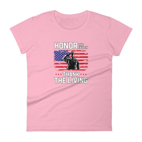 Honor The Fallen Thank The Living Memorial Day Women's short sleeve t-shirt - Mainstream Freedom