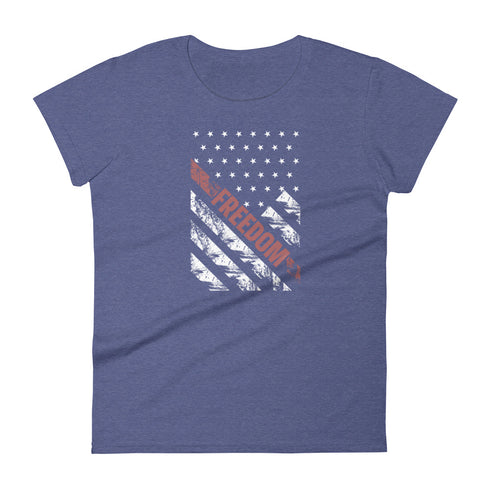 Freedom Grunge Flag Women's short sleeve t-shirt - Mainstream Freedom