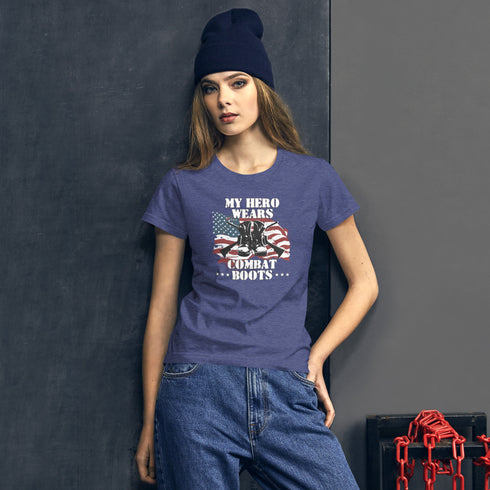 My Hero Wears Combat Boots Women's short sleeve t-shirt - Mainstream Freedom