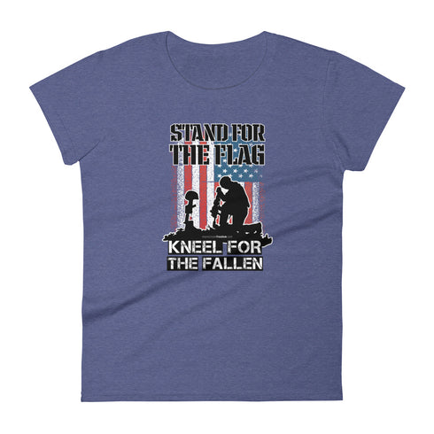 Stand For The Flag Kneel For The Fallen Women's short sleeve t-shirt - Mainstream Freedom