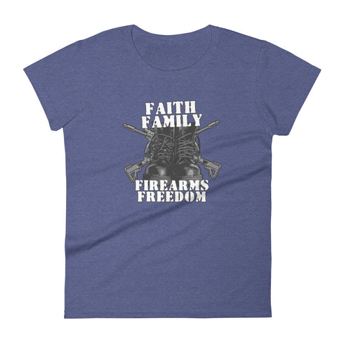 Faith Family Firearms Freedom Women's short sleeve t-shirt - Mainstream Freedom