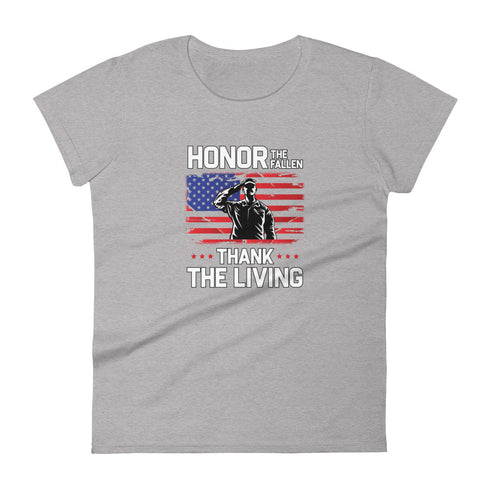 Honor The Fallen Thank The Living Memorial Day Women's short sleeve t-shirt - Mainstream Freedom