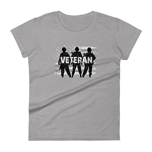Veteran Army Silhouette Women's short sleeve t-shirt - Mainstream Freedom