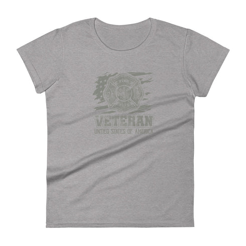 Veteran USA Fire Department Women's short sleeve t-shirt - Mainstream Freedom