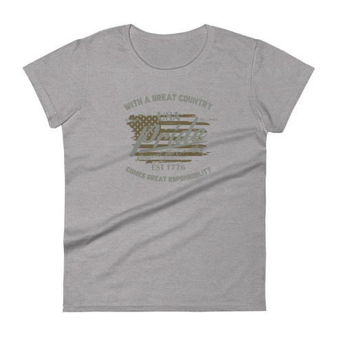 With A Great Country Comes Great Responsibility Women's short sleeve t-shirt - Mainstream Freedom