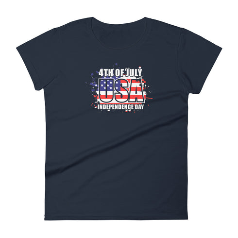 4th Of July USA Independence Day Women's short sleeve t-shirt - Mainstream Freedom