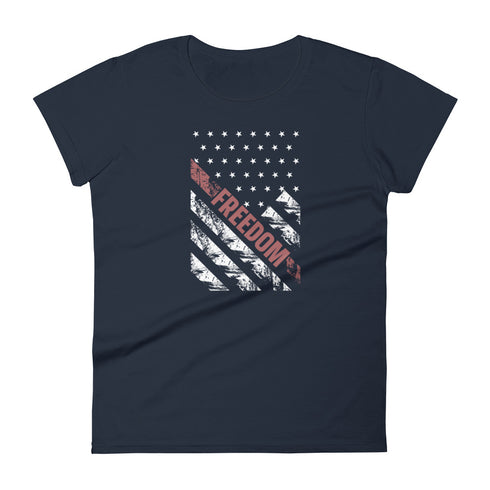 Freedom Grunge Flag Women's short sleeve t-shirt - Mainstream Freedom
