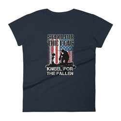 Stand For The Flag Kneel For The Fallen Women's short sleeve t-shirt - Mainstream Freedom