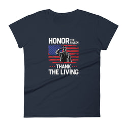 Honor The Fallen Thank The Living Memorial Day Women's short sleeve t-shirt - Mainstream Freedom