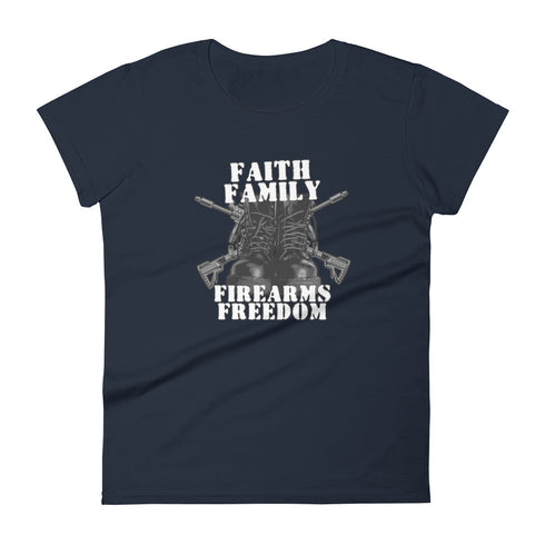 Faith Family Firearms Freedom Women's short sleeve t-shirt - Mainstream Freedom