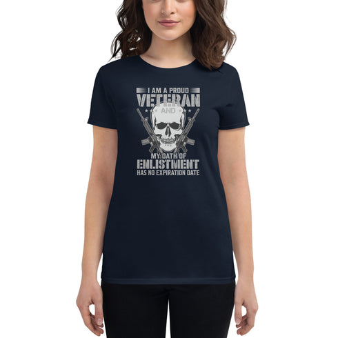 I Am A Proud Veteran and My Oath Of Enlistment Has No Expiration Date Women's short sleeve t-shirt - Mainstream Freedom