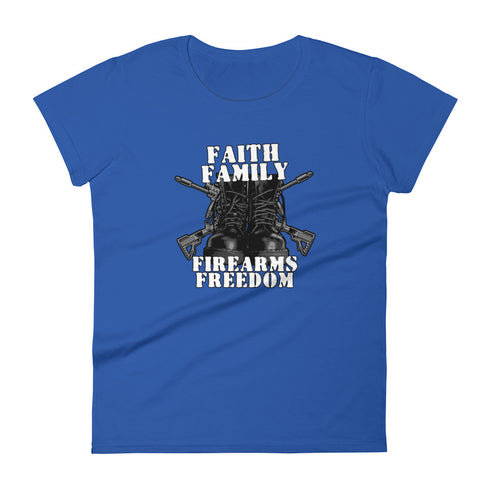 Faith Family Firearms Freedom Women's short sleeve t-shirt - Mainstream Freedom