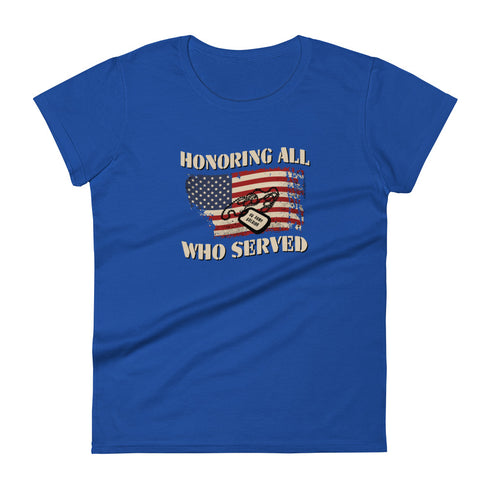 Honoring All Who Served Women's short sleeve t-shirt - Mainstream Freedom