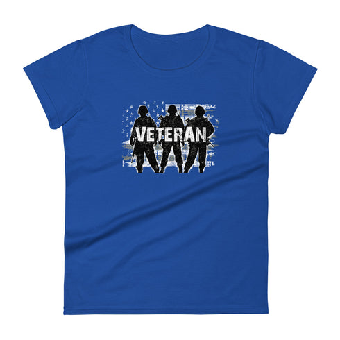 Veteran Army Silhouette Women's short sleeve t-shirt - Mainstream Freedom
