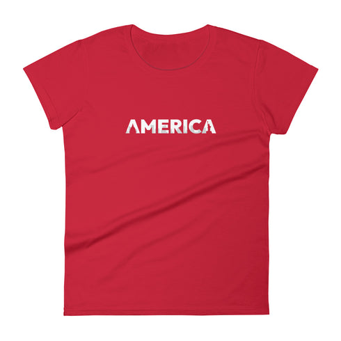 America Women's short sleeve t-shirt - Mainstream Freedom
