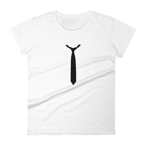 Necktie Silhouette Women's short sleeve t-shirt - Mainstream Freedom