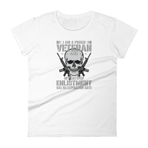 I Am A Proud Veteran and My Oath Of Enlistment Has No Expiration Date Women's short sleeve t-shirt - Mainstream Freedom