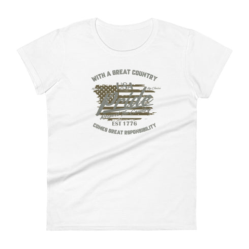 With A Great Country Comes Great Responsibility Women's short sleeve t-shirt - Mainstream Freedom