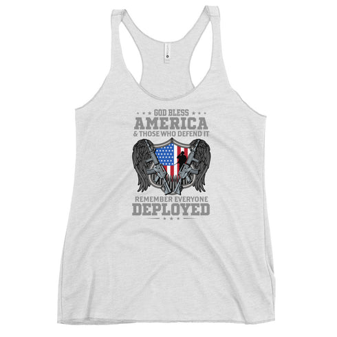 God bless America & Those Who Defend It Remember Everyone Deployed Women's Tank Top - Mainstream Freedom