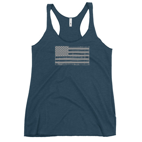 Grunge American Flag Women's Tank Top - Mainstream Freedom