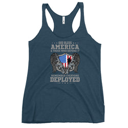God bless America & Those Who Defend It Remember Everyone Deployed Women's Tank Top - Mainstream Freedom