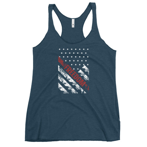 Freedom Grunge Flag Women's Tank Top - Mainstream Freedom