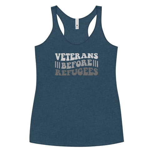 Veterans Before Refugees Women's Tank Top - Mainstream Freedom