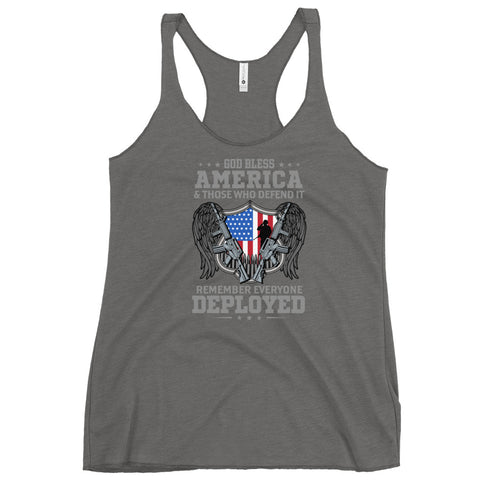God bless America & Those Who Defend It Remember Everyone Deployed Women's Tank Top - Mainstream Freedom