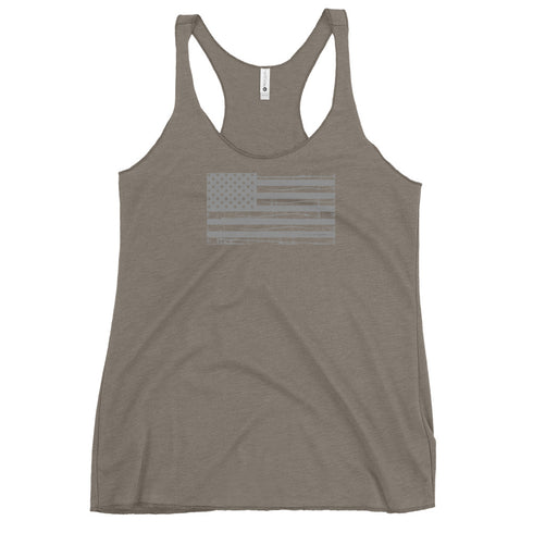 Grunge American Flag Women's Tank Top - Mainstream Freedom