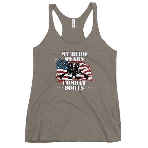 My Hero Wears Combat Boots Women's Tank Top - Mainstream Freedom
