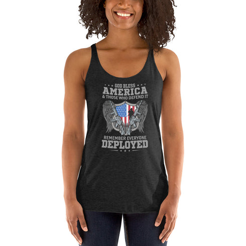 God bless America & Those Who Defend It Remember Everyone Deployed Women's Tank Top - Mainstream Freedom