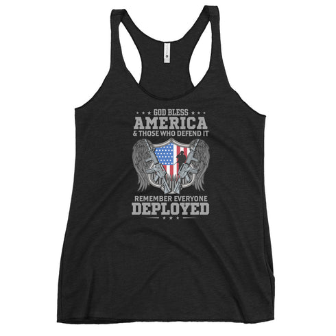 God bless America & Those Who Defend It Remember Everyone Deployed Women's Tank Top - Mainstream Freedom