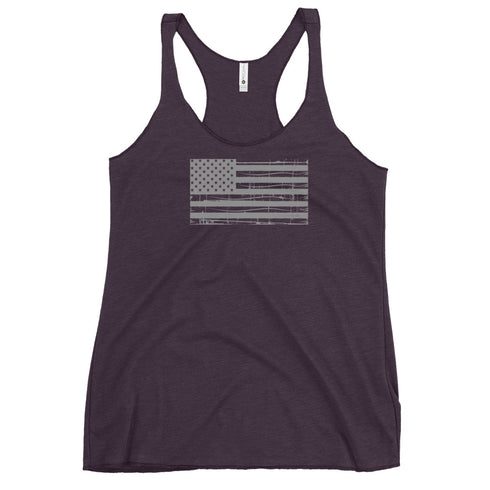Grunge American Flag Women's Tank Top - Mainstream Freedom