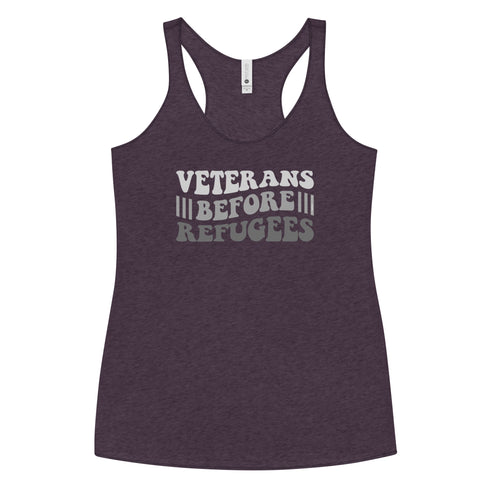 Veterans Before Refugees Women's Tank Top - Mainstream Freedom